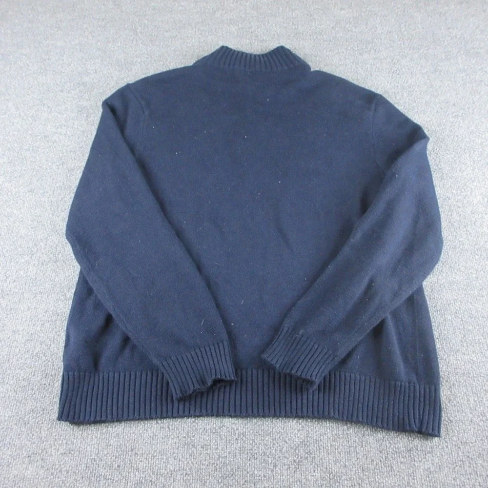 Polo Ralph Lauren Sweater Mens XL Blue 1/4 Zip Mock Neck Pullover Cotton Preppy